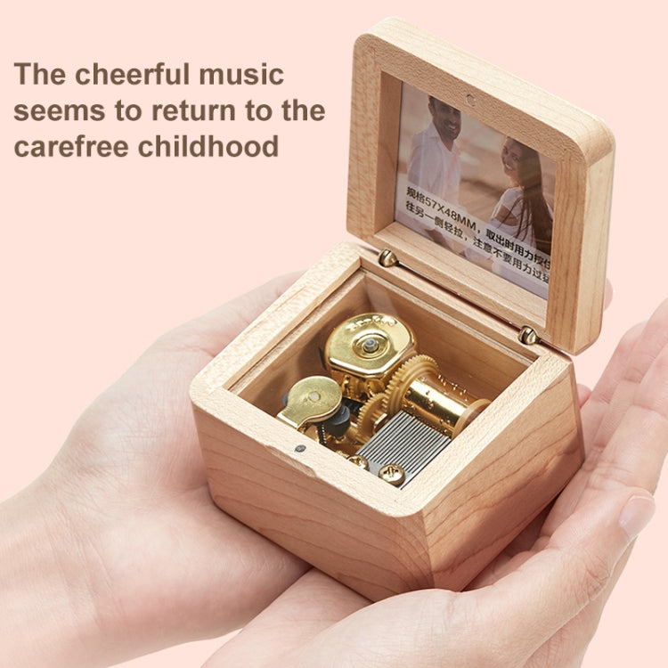 Frame Style Music Box Wooden Music Box Novelty Valentine Day Gift,Style: Rosewood  Red-Bronze Movement