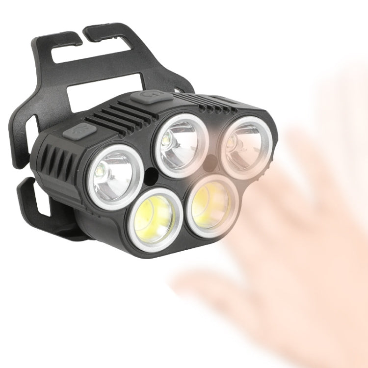 T40 Multifunctional Induction Strong Light LED Headlight Electric Display Outdoor Emergency Lighting Portable Red Headlight(Gray)