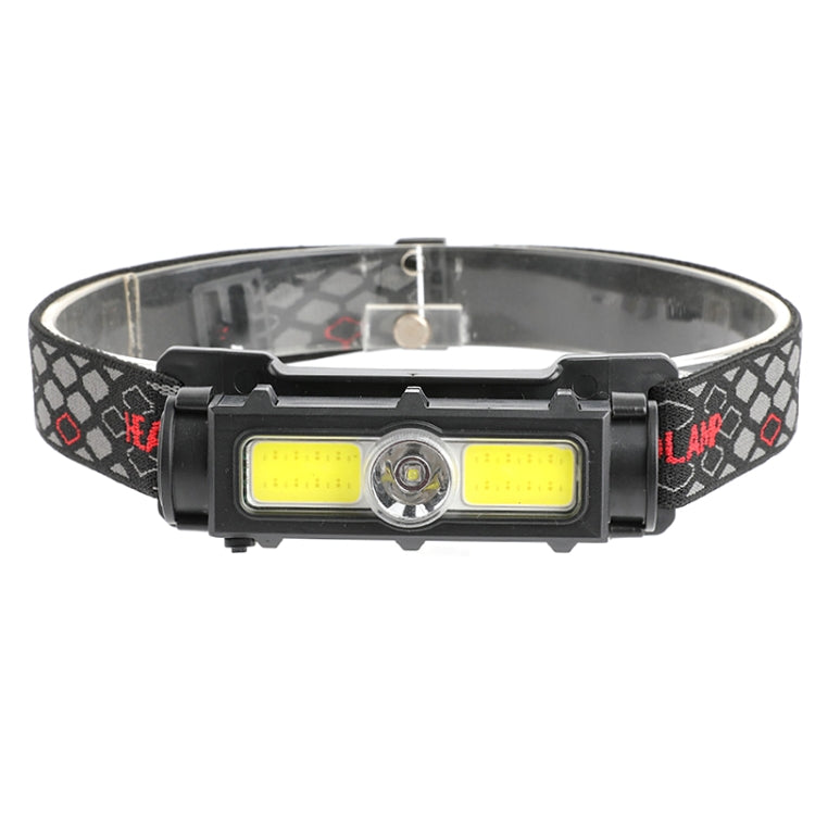 T45 Mini Multi-Function Magnet Red Light Strong Headlight USB Outdoor Lightweight Headlight(Black)
