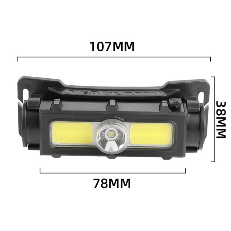 T45 Mini Multi-Function Magnet Red Light Strong Headlight USB Outdoor Lightweight Headlight(Black)