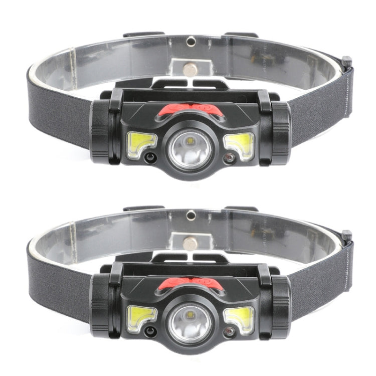 T35 LED Strong Light Sensor Headlights Multifunctional Outdoor Cycling USB Headlights, Color: Black