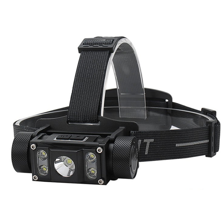 LED Strong Light Aluminum Alloy Outdoor With Magnetic USB Work Headlight, Colour: 5 x LED