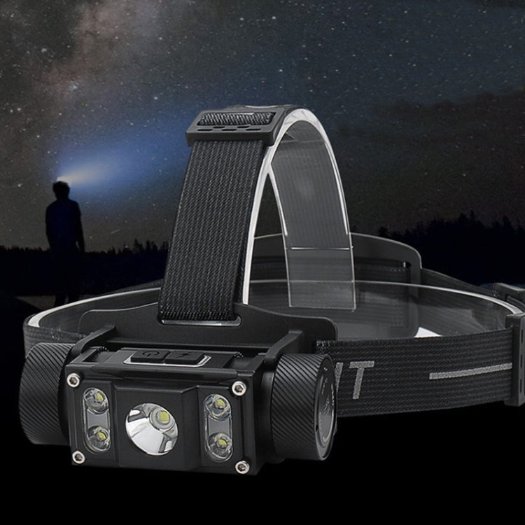 LED Strong Light Aluminum Alloy Outdoor With Magnetic USB Work Headlight, Colour: 3 x LED