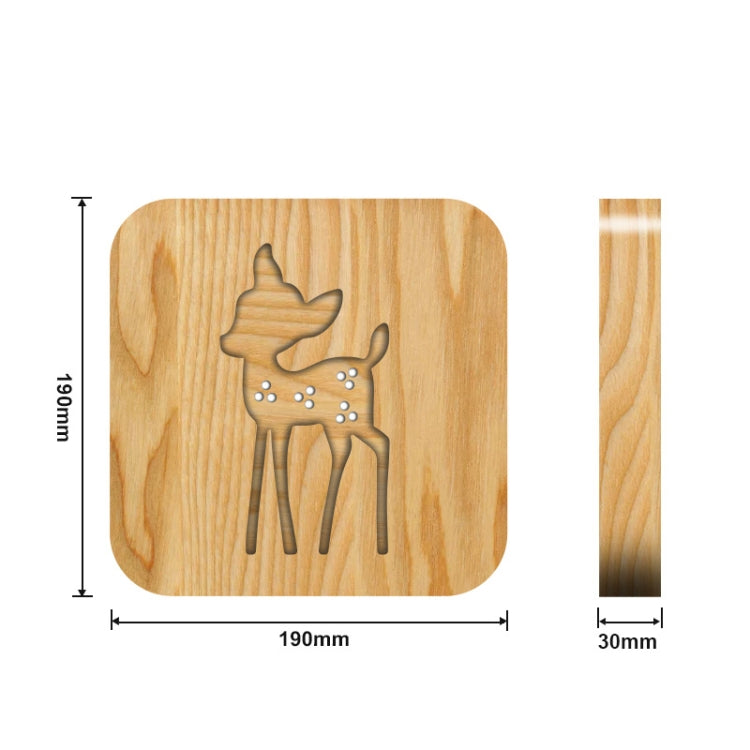 FS-T2175W 2.5W Deer Shaped Solid Wood Lamp LED Night Light(Warm White)