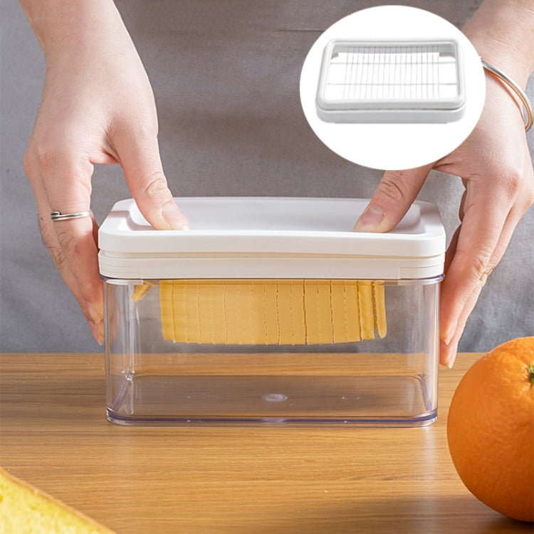Stainless Steel Butter Cutter Kitchen Cheese Storage Crisper Butter Separator Slicer, Specification:  Two Grid