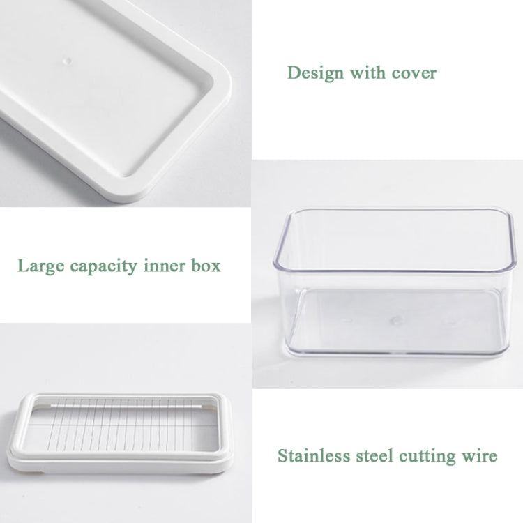 Stainless Steel Butter Cutter Kitchen Cheese Storage Crisper Butter Separator Slicer, Specification:  Two Grid