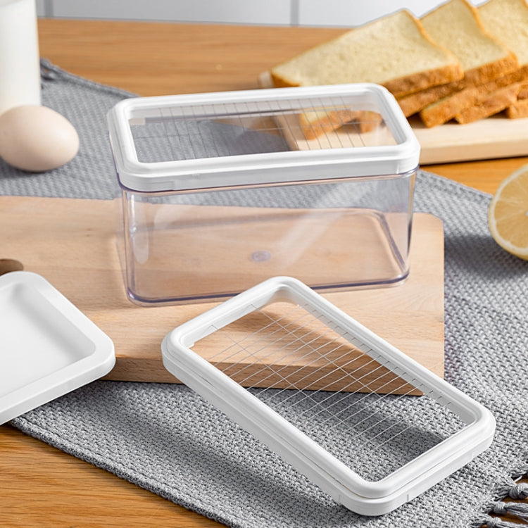 Stainless Steel Butter Cutter Kitchen Cheese Storage Crisper Butter Separator Slicer, Specification:  Three Grid