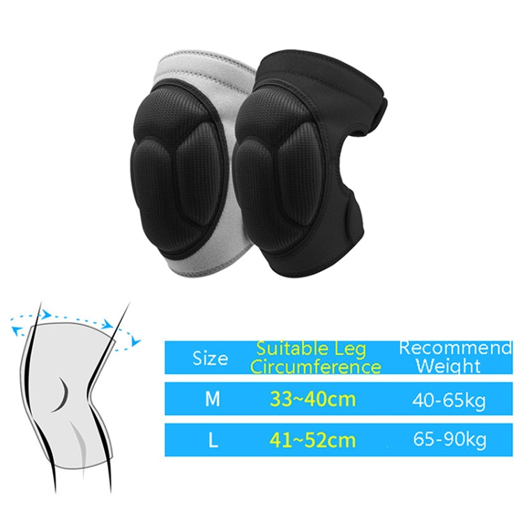 2 Pairs HX-0211 Anti-Collision Sponge Knee Pads Volleyball Football Dance Roller Skating Protective Gear, Specification: M (Gray)