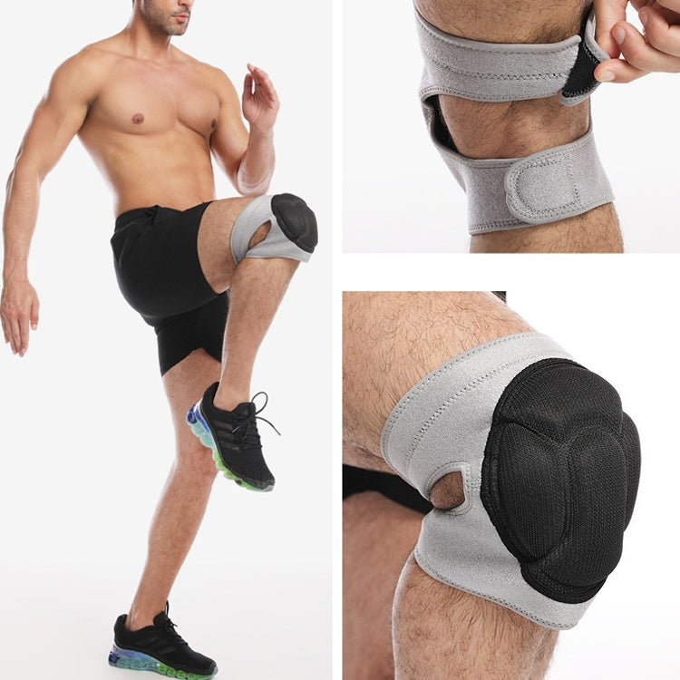 2 Pairs HX-0211 Anti-Collision Sponge Knee Pads Volleyball Football Dance Roller Skating Protective Gear, Specification: L (Gray)