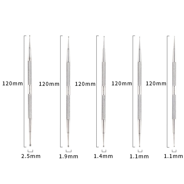 SKU000603 2 Sets Stainless Steel Alloy Nail Point Drill Pen