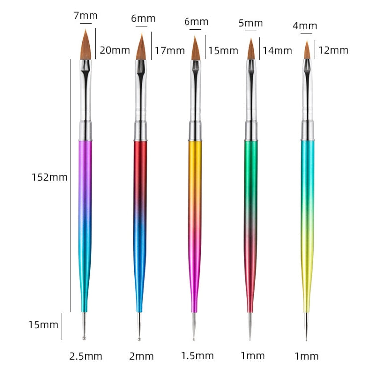 Double-headed Drill Pen Draw Line Pen Light Therapy Color Painting Pen Metal Gradient Bar Nail Set