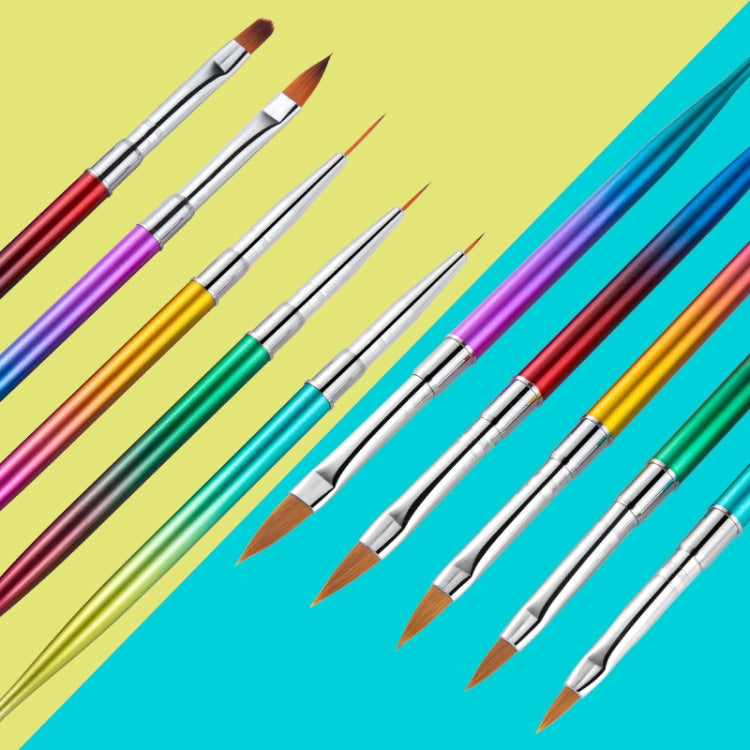 Double-headed Drill Pen Draw Line Pen Light Therapy Color Painting Pen Metal Gradient Bar Nail Set