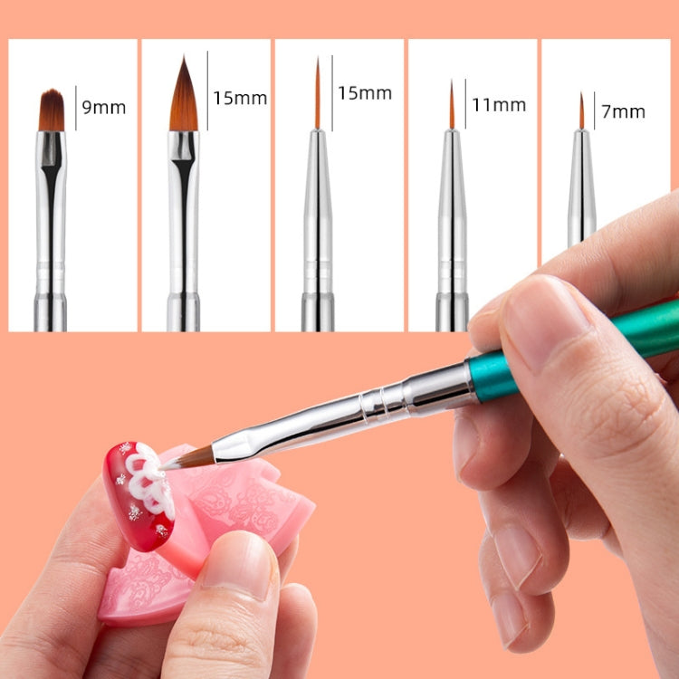 Double-headed Drill Pen Draw Line Pen Light Therapy Color Painting Pen Metal Gradient Bar Nail Set