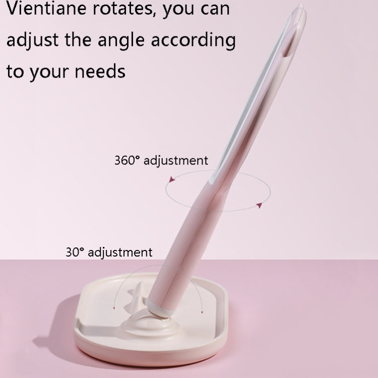 Smart LED Handheld Table Makeup Mirror, Colour: Monochromatic Light (Ivory White)