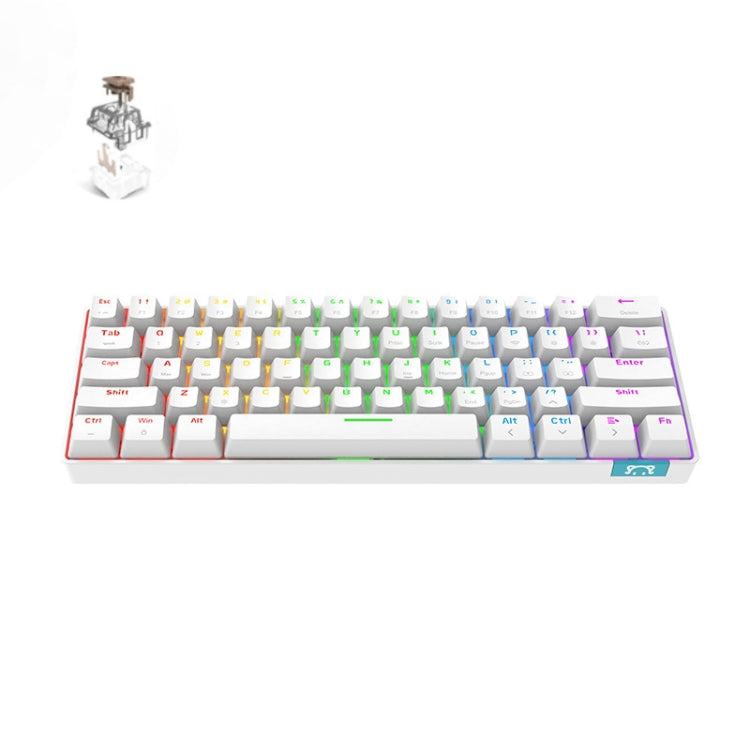 STK61 61-Keys Full-Key Non-Punch Bluetooth Wired Dual Modes Mechanical Keyboard, Cable Length: 1.6m