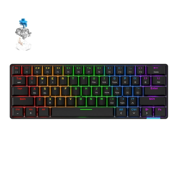 STK61 61-Keys Full-Key Non-Punch Bluetooth Wired Dual Modes Mechanical Keyboard, Cable Length: 1.6m