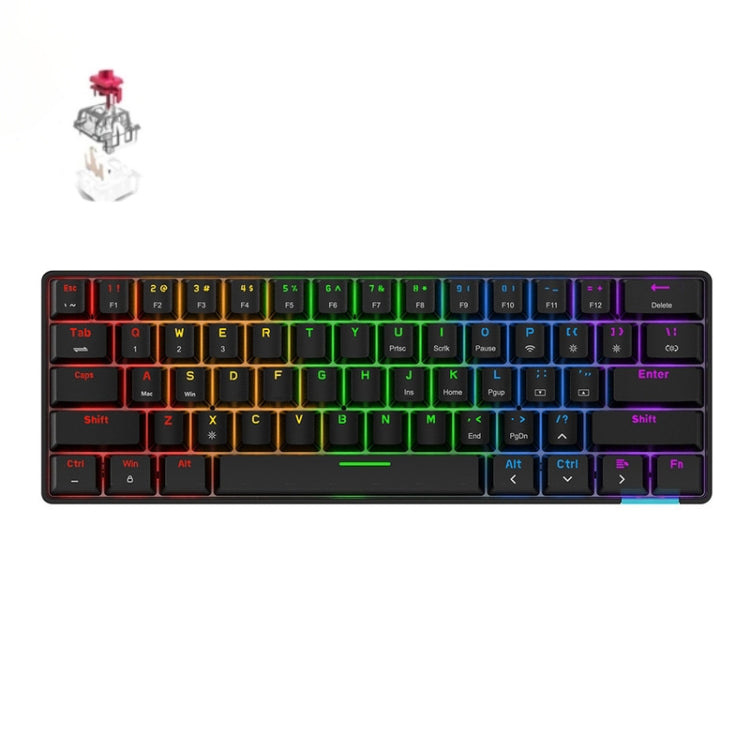 STK61 61-Keys Full-Key Non-Punch Bluetooth Wired Dual Modes Mechanical Keyboard, Cable Length: 1.6m