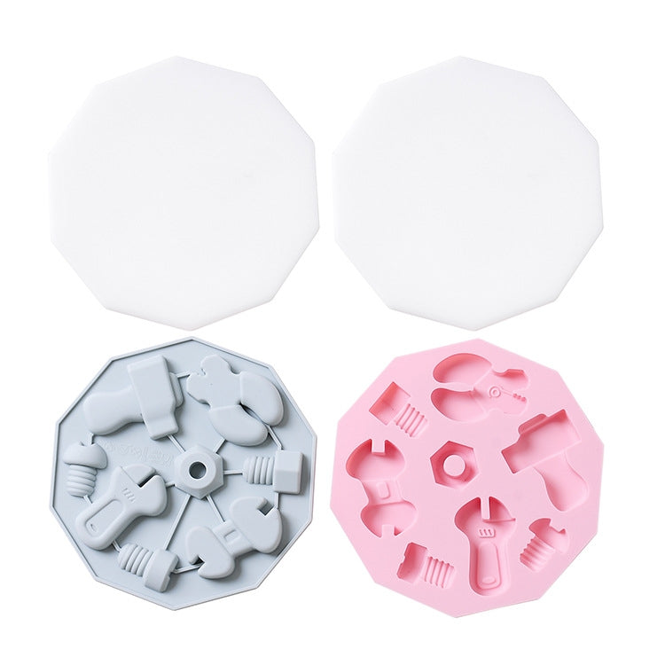 2 PCS Tool Shape Silicone Ice Tray With Lid Complementary Food Cake Box