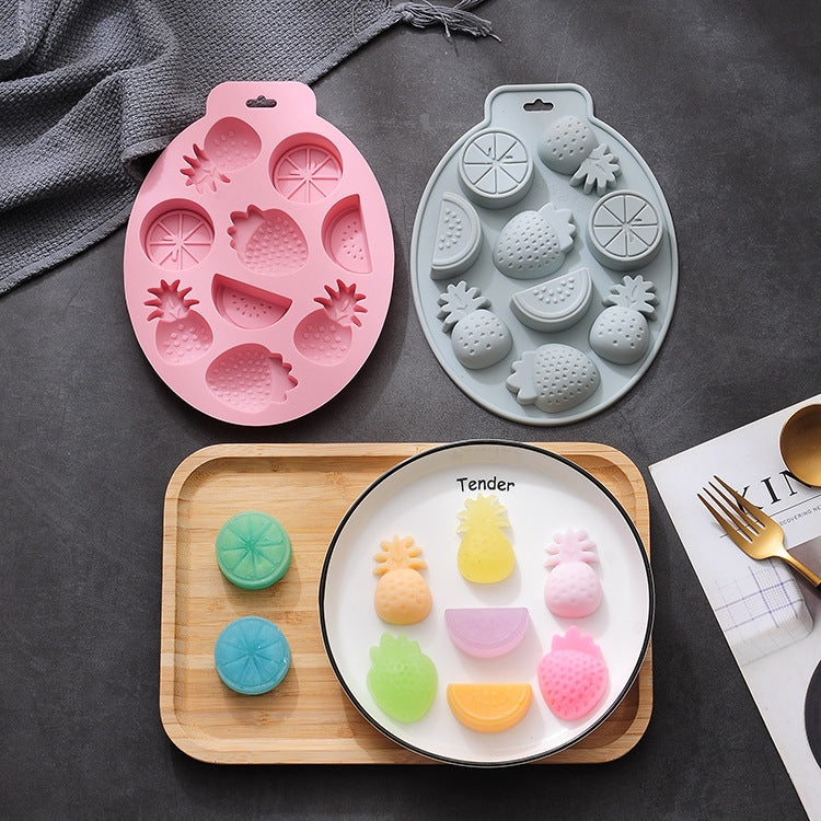 2 PCS Summer Fruit Style Cake Chocolate Baking Mold Silicone DIY Ice Cube Mold