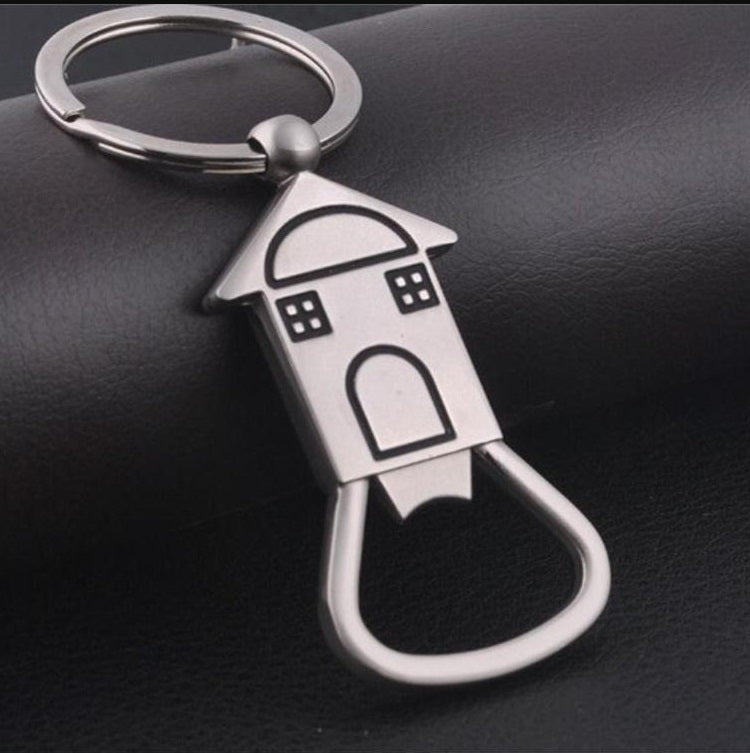 10 PCS House Shape Keychain Metal Corkscrew