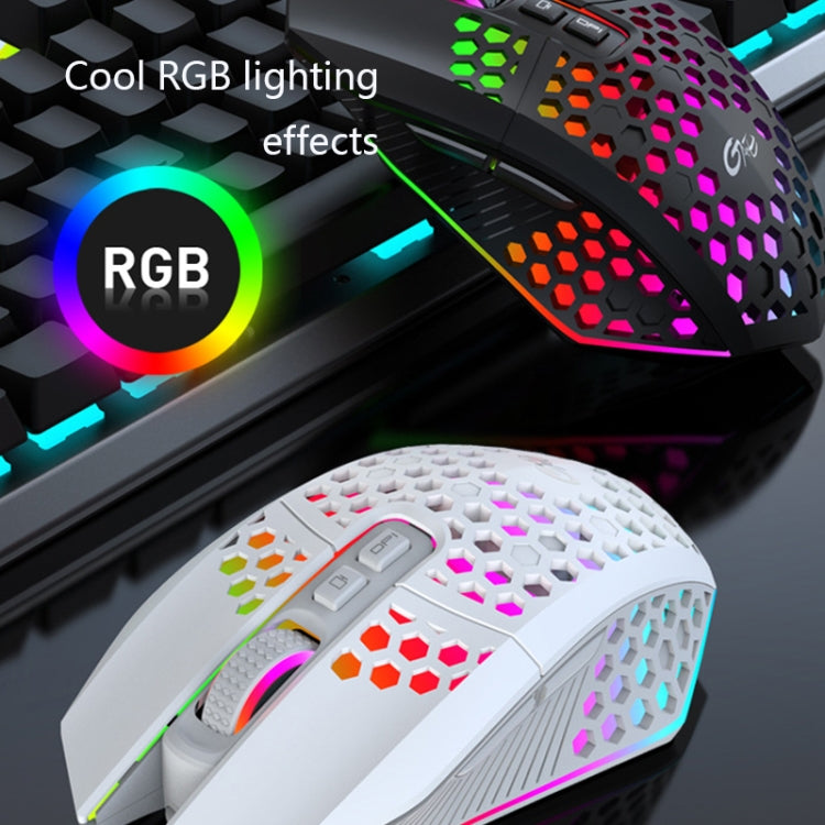 8 Keys 1200DPI Office Games Hollow Luminous Wireless Mouse