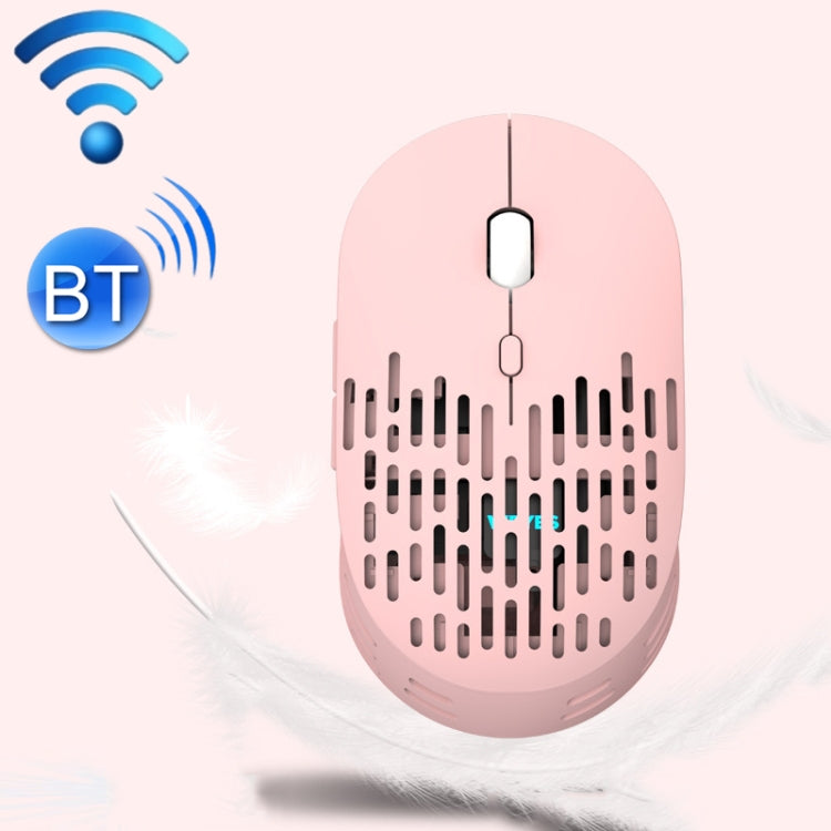 T13 1600 DPI 6-Buttons Luminous Hollow Bluetooth 5.1 + 2.4GHz Wireless Mouse