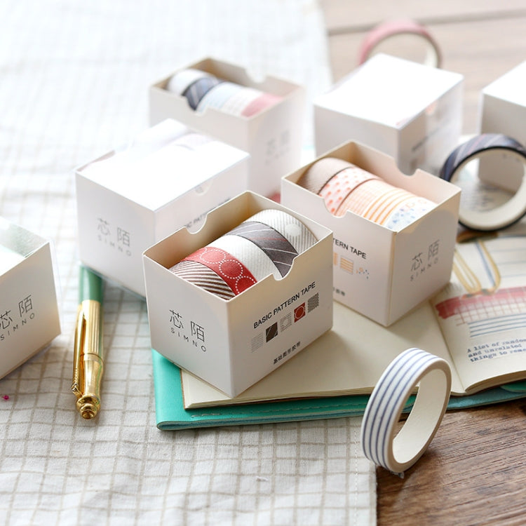 3 Boxes 10mmx3m Hand Account Material Paper Stickers Retro Hand Account DIY Tool Style Random Delivery