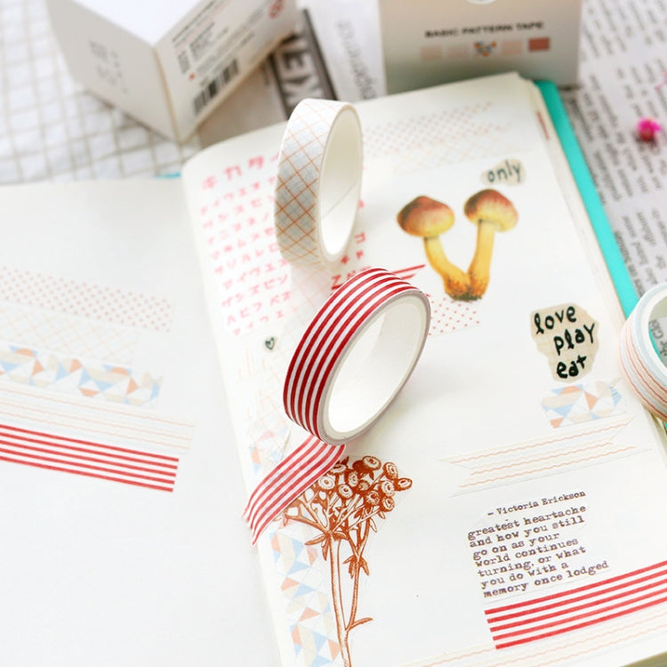 3 Boxes 10mmx3m Hand Account Material Paper Stickers Retro Hand Account DIY Tool Style Random Delivery