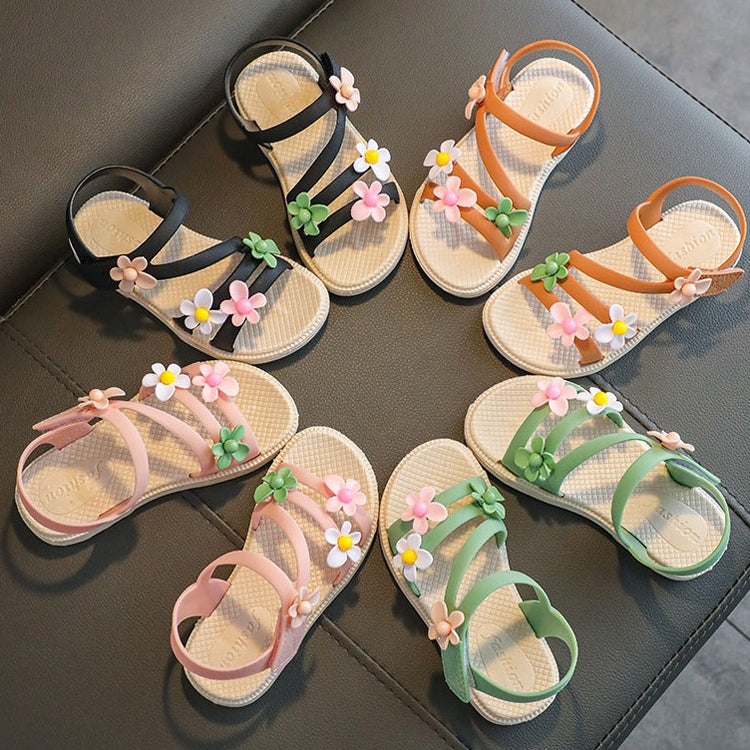 2 Pairs Children Sandals Girls Soft Bottom Beach Shoes, Size: 29 Inner Length 17.5cm