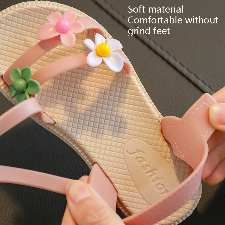 2 Pairs Children Sandals Girls Soft Bottom Beach Shoes, Size: 34 Inner Length 20cm
