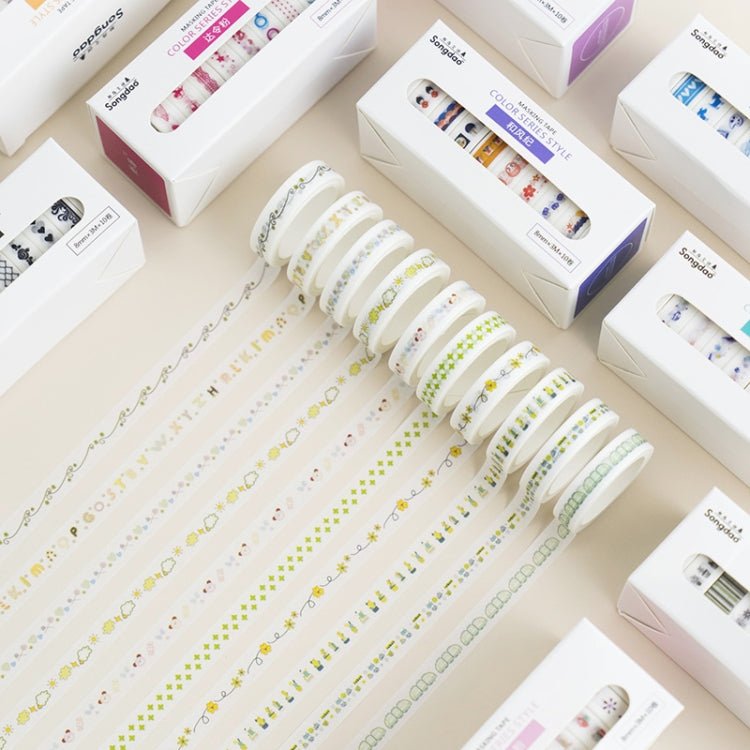3 PCS Simple Washi Tape Set Hand Account Decoration Sticker