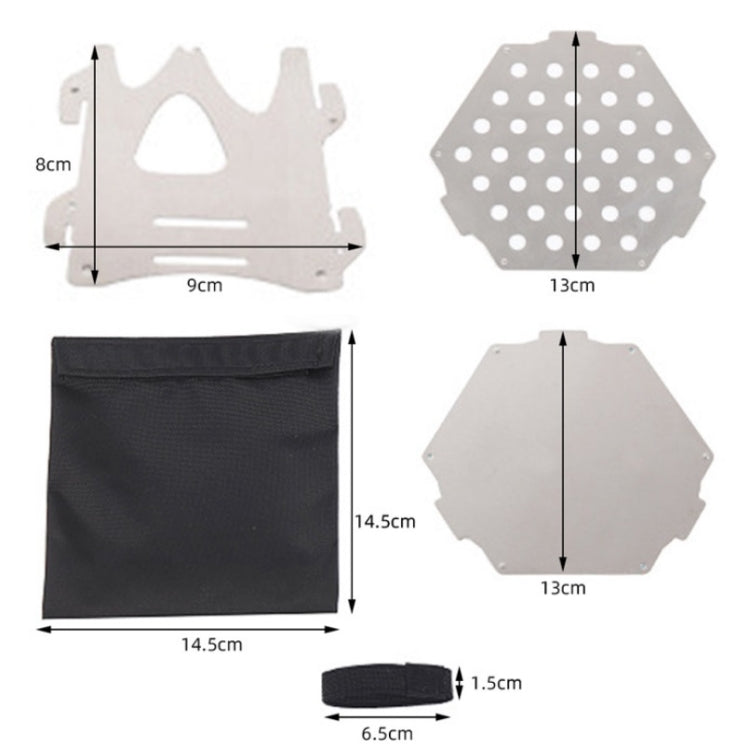 Outdoor Picnic Portable Stainless Steel Six-sided Stove