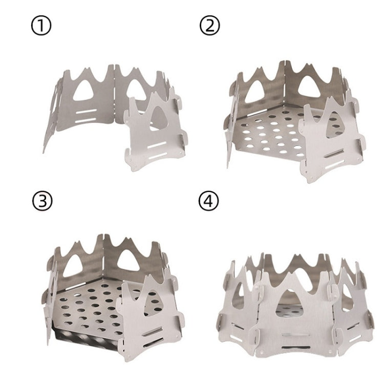 Outdoor Picnic Portable Stainless Steel Six-sided Stove
