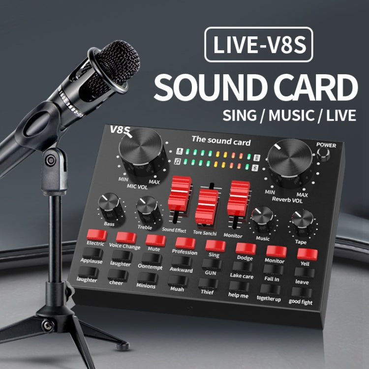 V8S Live Sound Card Set Microphone Anchor Mobile Phone Computer Recording Microphone, Specification: Tripod