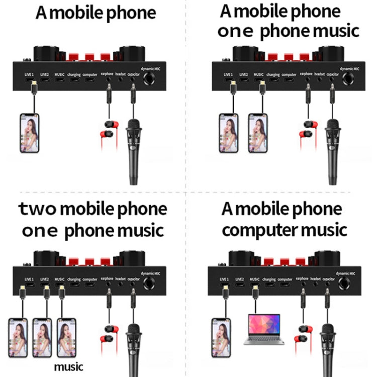 V8S Live Sound Card Set Microphone Anchor Mobile Phone Computer Recording Microphone, Specification: Tripod