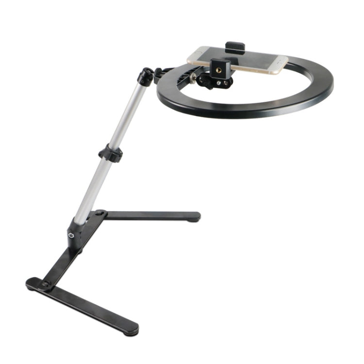 FP-10 Desktop Multi-Function Photography Support Phone Live Stand LED Fill Light, Specification: Desktop Bracket + Clip + Ring Lamp