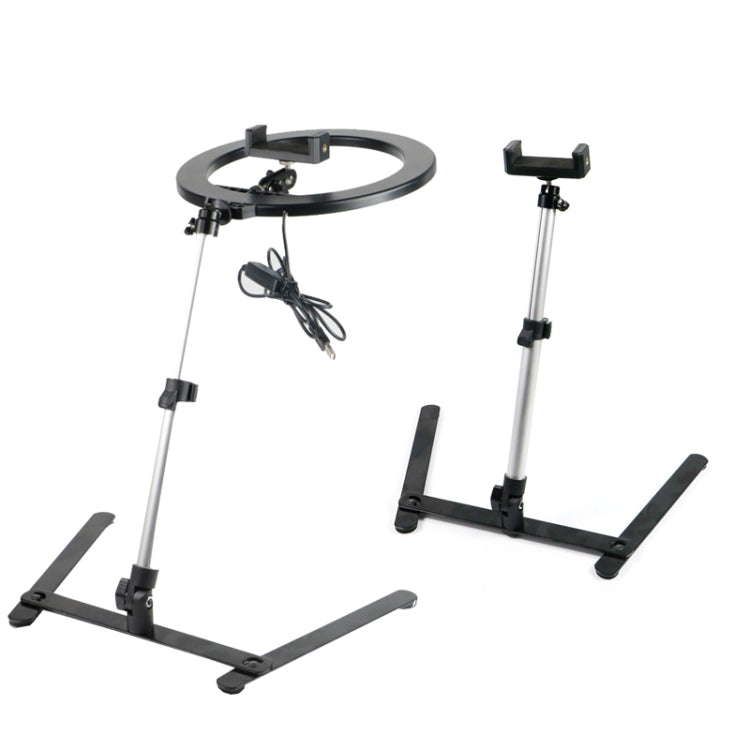FP-10 Desktop Multi-Function Photography Support Phone Live Stand LED Fill Light, Specification: Desktop Bracket + Clip + Ring Lamp