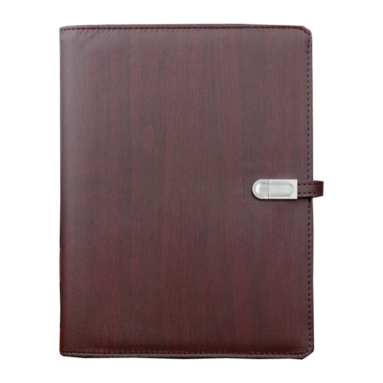 Creative Magnetic Buckle U Disk Notebook PU Leather Loose-Leaf Notebook Office Notebook, Specification: With 8G U Disk