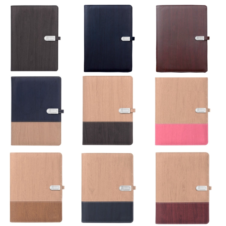 Creative Magnetic Buckle U Disk Notebook PU Leather Loose-Leaf Notebook Office Notebook, Specification: With 8G U Disk