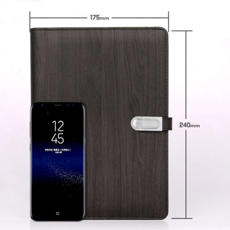 Creative Magnetic Buckle U Disk Notebook PU Leather Loose-Leaf Notebook Office Notebook, Specification: With 8G U Disk