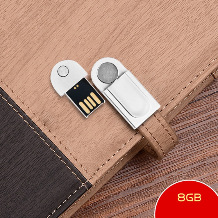 Creative Magnetic Buckle U Disk Notebook PU Leather Loose-Leaf Notebook Office Notebook, Specification: With 8G U Disk