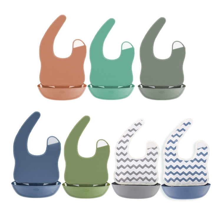 Baby Easy Clean Eating Bib Stereo Waterproof Ultra-light Rice Pocket