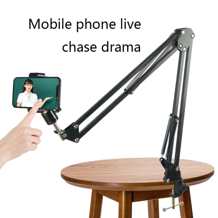 FP12 10 Inch Phone Live Broadcast Stand LED Fill Light Selfie Beauty Desktop Still Life Food Overhead Photography Stand, Specification: PTZ + Phone Clip + Camera