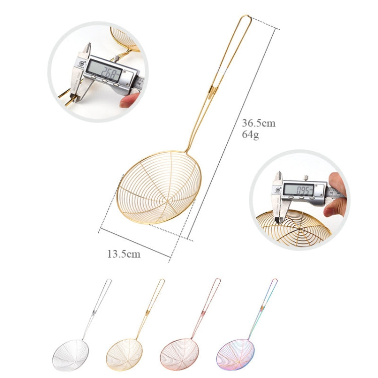 Stainless Steel Colander Noodle Spoon Oil Filter Spoon, Specification: Silver