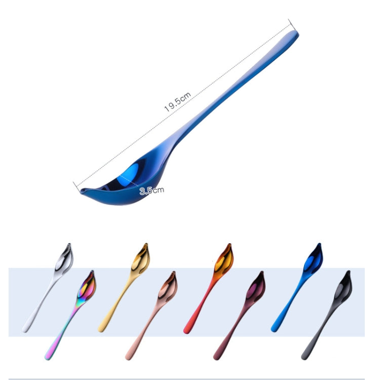 Household Kitchen Stainless Steel Seasoning Spoon 304 Thickened Tip Oil Spoon Mounting Spoon,Color: Silver