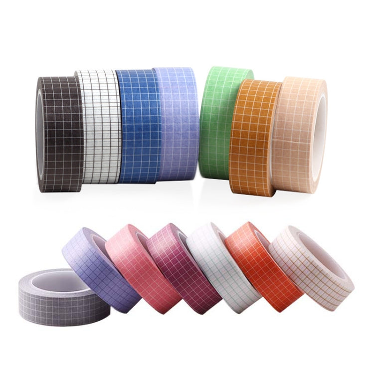 10 PCS Simple Manual Decorative Stickers Plaid Material Tape