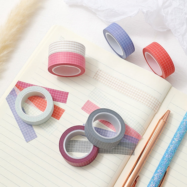 10 PCS Simple Manual Decorative Stickers Plaid Material Tape