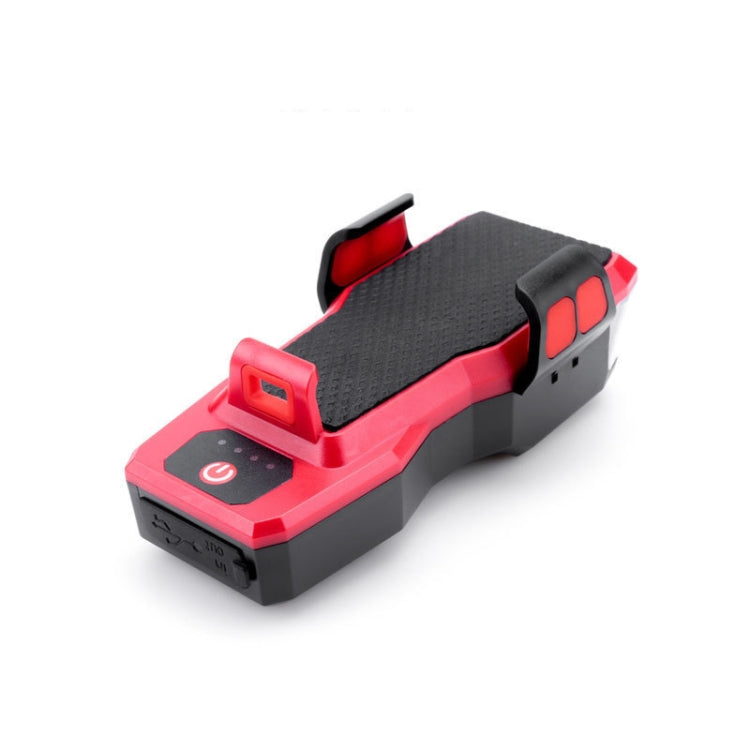 BF-909 Bicycle Headlight With Horn & Mobile Phone Holder 4-In-1 Mountain Bike Light Riding Equipment, Battery Capacity: 2400 mAh (Red)