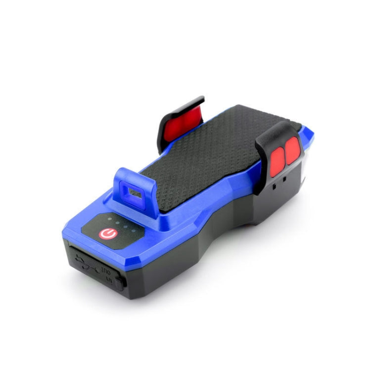 BF-909 Bicycle Headlight With Horn & Mobile Phone Holder 4-In-1 Mountain Bike Light Riding Equipment, Battery Capacity: 2400  mAh (Blue)