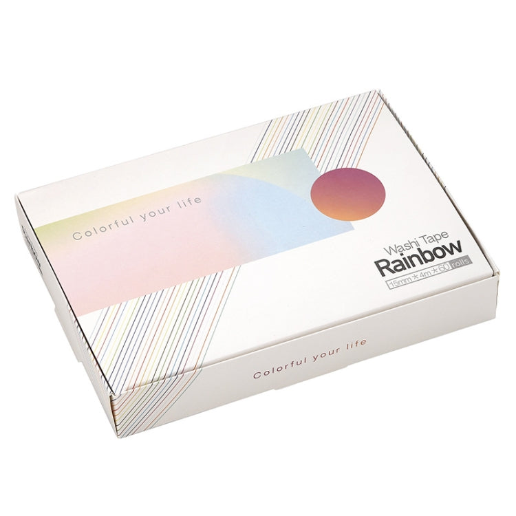 60 Colors / Box 15mmx4m Pure Color Rainbow Tape Handmade DIY Handbook Materials